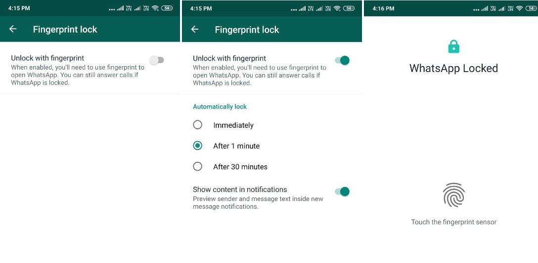 You Can Now Lock Your WhatsApp Messages Using Fingerprint 2