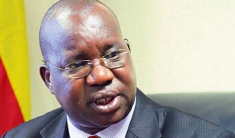 State minister for ethics, Simon Lokodo who has in the past and still continues to fight hard to have a law punishing homosexuals in Uganda introduced.