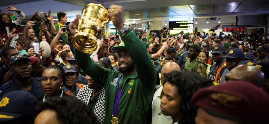 Rugby World Cup Trophy Makes It's Way Home 1