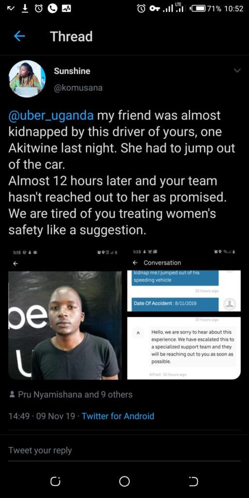 Uber drivers harassing clients.