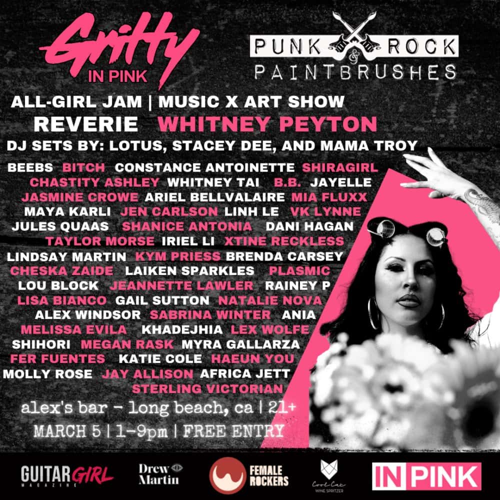 Gritty In Pink x Punk Rock and Paint Brushes Team Up for All Female Music and Art Show - Newslibre
